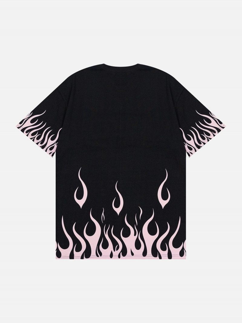 Blanche  T Shirts Aelfric Eden Flame Elements Letter Embroidery Tee - WCM-7277329